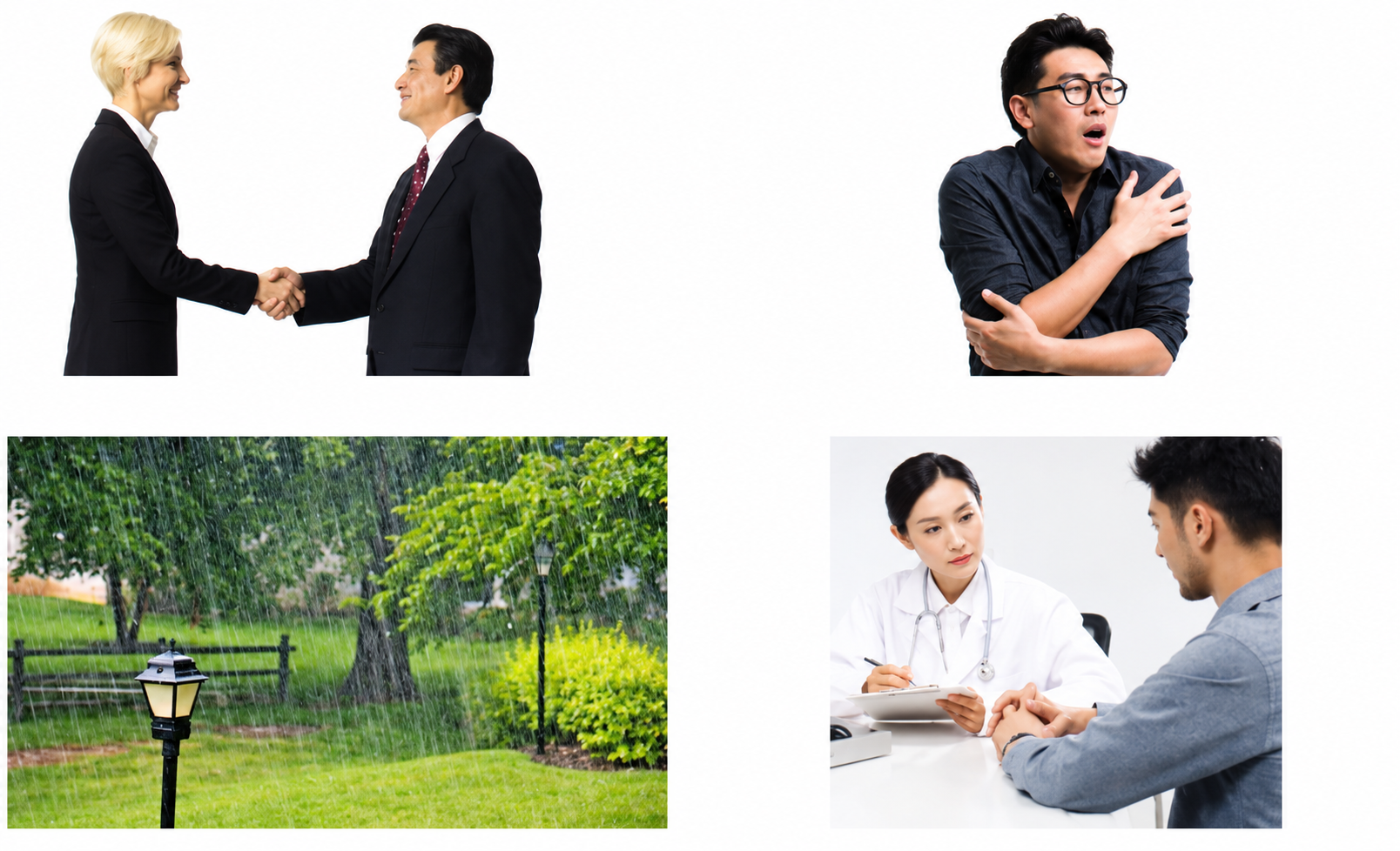 Các hình A đến D cho câu 6-8
